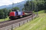 Die Am 843 060-5 mit Gterwaggons bei Immensee am 12.06.2013