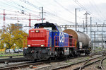 Am 843 057-1 rangiert beim Bahnhof Pratteln.