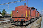 Für die Bm 4/4 18428 hat bald die letzte Stunde geschlagen. Auf einem Nebengleis Beim Bahnhof Kaiseraugst wartet sie auf den Abbruch. Die Aufnahme stammt vom 10.03.2017.