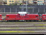Ex SBB - Loks vom Typ Bm 6/6 18511 abgestellt im Güterbahnhof von Winterthur am 11.02.2024 .. Standort des Fotografen auf der Untere Vogelsang Strasse