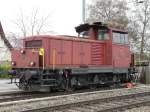 SBB Cargo - Diesellok Em 3/3 18820 abgestellt im Bahnhof von Mntschemier am 06.04.2008