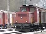 SBB - Em 3/3 18835 bei Rangierarbeiten im Bahnhof von Blach am 20.02.2009