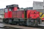 SBB - Rangierlok Em 3/3  831 000-5 im Bahnhof von Suhr am 07.02.2009