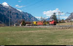 Tm 234 145 mit Bauzug Lavorgo - Giubiasco am 14.