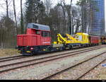 SBB - Tm 234 112-1 mit div. Dienstwagen abgestellt in Ostermundigen am 27.01.2024