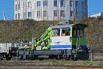 Tm 235 089-0  Hugo  (ex BLS) der EDG durchfährt am 08.02.2023 den Bahnhof Pratteln.