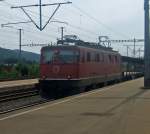 SBB-Cargo: Ae 6/6 11430  Gemeinde Schwyz  durchfhrt am 31.7.09 Killwangen-Spreitenbach mit Gterzug.