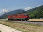 Die Ae 6/6 11442 am 28.06.2011 mit einem Mllzug unterwegs bei Oensingen.