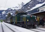 SBB HISTORIC: Sonderzug ab Basel-HB zur Eröffnung der Belle-Epoque-Woche mit der Ce 6/8 l 14305 bei der Ankunft in Kandersteg am 22.