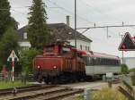 Lok Ee 3/3 der SBB bei der Einfahrt in den Bahnhof Romanshorn am 24.08.2012.