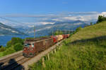 Re 425 189 + Re 425 182 mit dem Sandzug am 10.06.2017 bei Einigen. 