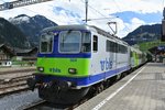 Seit Fahrplanwechsel kommen die EWIII Pendel mit den Re 420 planmssig nach Zweisimmen; Re 420 504-3 mit dem RE 4076 am 16.04.2016 in Zweisimmen.