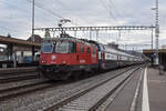 Re 420 218-0  Lion  durchfährt den Bahnhof Rupperswil. Die Aufnahme stammt vom 13.03.2020.