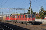 Dreifach Traktion, mit den Loks 420 332-9, 420 328-7 und 420 341-0, durchfahren den Bahnhof Rothrist. Die Aufnahme stammt vom 11.03.2017.