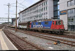 Gemischter Gz mit Re 4/4 II 11314 (420 314-7) der SBB Cargo durchfährt den Bahnhof Olten (CH) in nördlicher Richtung.
[10.7.2018 | 13:21 Uhr]