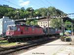 Re 4/4'' 11317, 11346 und 11254 abgestellt in Bellinzona am 3.8.07