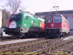 2 mal BoBo:   1016 025-7 der BB im *EM-Portugal-Look* und Re 4/4  11154 der SBB  Buchs SG 15.03.08