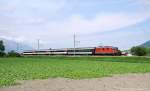 Re4/4 '' 11138 mit RE3821 am 09.05.2013 bei Sevelen