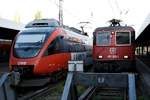 ÖBB 4024 028 wartet in Lindau auf die Rückfahrt Richtung Vorarlberg.