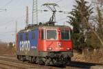 Die SBB Cargo 421 384 fuhr am 21.2.12 als Lz durch Ratingen-Lintorf.