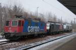 Lokparade in Pirna: Abgestellt sind SBB Cargo 421 383, MRCE 189 984, Akiem 75103 und hier nicht sichtbar auf dem Nebengleis MTEG 189 800. 06.12.2012