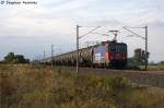 421 381-5 SBB Cargo fr HSL Logistik GmbH mit einem Kesselzug  Dieselkraftstoff oder Gasl oder Heizl (leicht)  in Vietznitz und fuhr in Richtung Nauen weiter. 14.09.2013