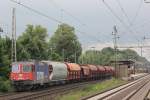 SBB Cargo/HSL 421 396 am 8.8.13 mit einem Müslibomber in Dedensen-Gümmer.