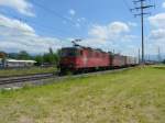 Crossrail - 436 112-7 mit 436 114-3 vor Gterzug unterwegs bei Kiesen am 22.06.2012