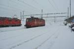 Re 436 115-0  Ivon  als Lokzug bei Durchfahrt in Airolo, 07.02.2014.