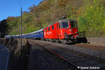 Re 430 115 der Crossrail bespannte am 30.10.16 einen Sonderzug von Wohlen nach Biasca und zurück. Das Bild entstand unterhalb Lavorgo