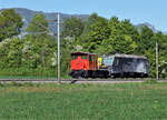 Eisenbahndienstleister Gmbh/EDG.
Am 22. April 2020 konnte die EDG Re 445 017-6, ehemals SOB/SBB, zwischen Selzach und Bettlach bei der Überfuhr von Traktoren beobachtet werden.
Foto: Walter Ruetsch 