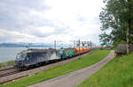 Am 18. Juli 2021 führten die Re 446 017 + 016 der EDG einen Getreidezug von Buchs SG nach Herzogenbuchsee. Der Zug bestand mehrheitlich aus orangen Tagnpps mit 95 m³ Inhalt von Wascosa. Aufgenommen zwischen Richterswil und Wädenswil.