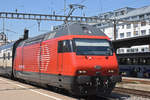 Re 460 058-1 fährt beim Bahnhof Thun ein. Die Aufnahme stammt vom 30.07.2018.