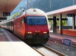 SBB - 460 116-7 bei der einfahrt im Bahnhof Visp am 22.09.2014