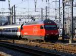 SBB - 460 084-7 mit RE beim verlassen des Bahnhof Genf am 08.03.2015