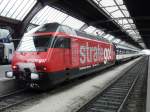 SBB - 460 038-3 mit Werbung im Hauptbahnhof von Zrich am 21.03.2008