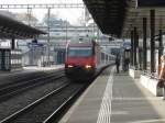 SBB - 460 068-0 mit IR bei der einfahrt im Bahnhof Aarau am 01.02.2014