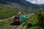 Re 460 087-0 erreicht am 24.08.2014 Sierre.