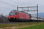 Re 460 049-0 fährt Richtung Bahnhof Tecknau. Die Aufnahme stammt vom 04.01.2021.