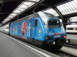 SBB - 460 044-1 mit Werbung im Hauptbahnhof von Zrich am 21.03.2008