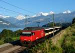 Re 460 077 mit einem IC nach Basel am 01.09.2010 bei Einigen.