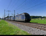 BLS - Loks 465 013-1 + 465 009-9 vor Güterzug unterwegs bei Lyssach am 17.09.2018