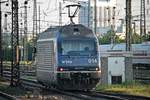 Nachschuss auf Re 465 014-9  Spalenberg , als sie am Morgen des 02.07.2015 als Lokzug aus Richtung Rangierbahnhof Muttenz in Richtung Basel Bad Rbf/Weil am Rhein durch Basel Bad Bf über Gleis 4 fuhr.