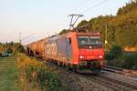 Am Abend des 09.09.2016 fuhr Re 482 019-7 mit einem vollen Kesselzug am Abzweig Leutersberg aus Richtung Freiburg (Brsg) Rbf gen Basel.