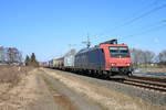SBB Cargo 482 010-06 mit gemischten Güterzug am 24.02.18 bei Karben (Wetterau)