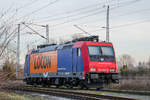 SBB Cargo (Lok 482 046) mit LOCON Logo im Anschluss des Kreidewerk’s in Sassnitz Lancken.