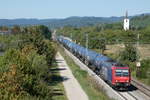 482 027 mit einem Kesselwagenzug am 08.09.2020 bei Denzlingen