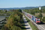 Re 482 023 mit einem KLV-Zug am 08.09.2020 bei Denzlingen.