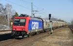 SBB Cargo mit Traxx '482 044-5' Güterzug, passiert den Bahnhof von B Jungfernheide in westlicher Richtung auf Gleis 4. Bhf. Berlin Jungfernheide im Februar 2021. (Viele Grüße retour,:)
