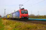 SBB Cargo International Bombardier Traxx 482 009-8 mit KLV Zug in Mainz Bischofsheim am 17.03.24
